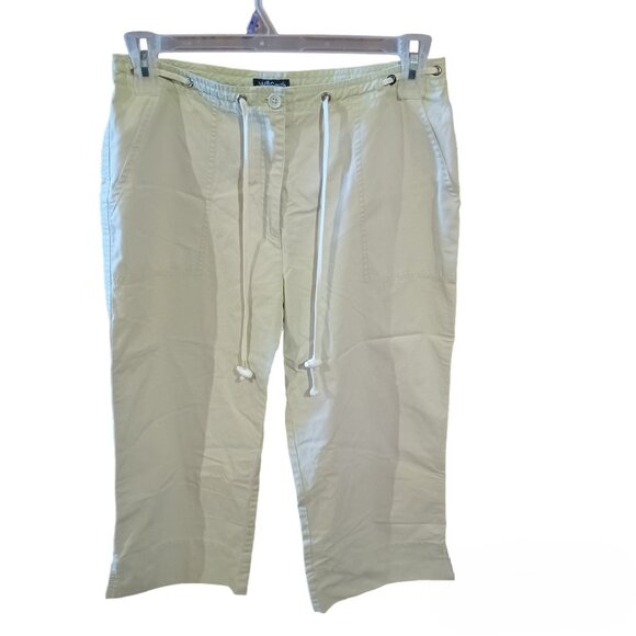 Willi Smith Solid Green Capri's 100% Cotton - Picture 1 of 3